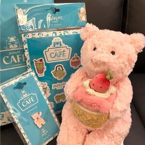 Jellycat Leola bear with Strawberry cake